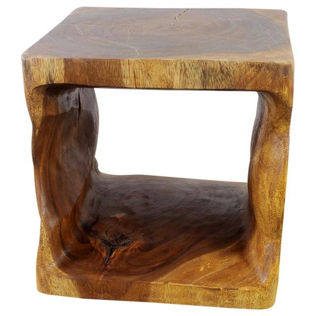 Haussmann® Wood Natural Cube End Sofa Table 16 in x 16 in H Walnut Oil