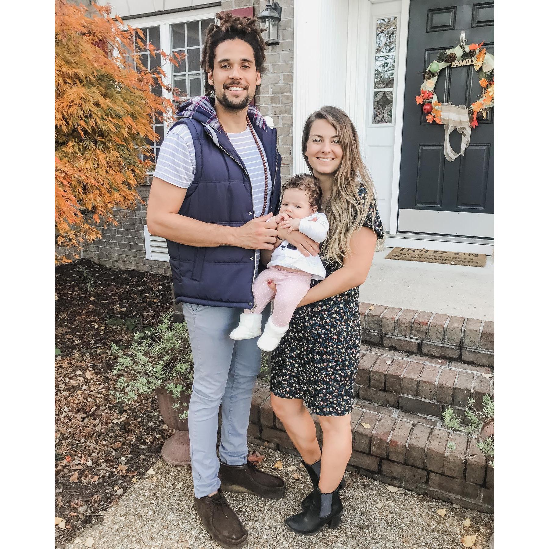 Our first Thanksgiving as a family of 3 celebrated in Richmond, VA at the Wrighten's house.