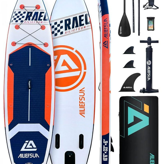 Ailiefsun Stand Up Paddle Board Inflatable Stable Sup Board with Fishing Paddleboards Accessories for Adults Youth Wide Non-Slip Deck Paddleboard