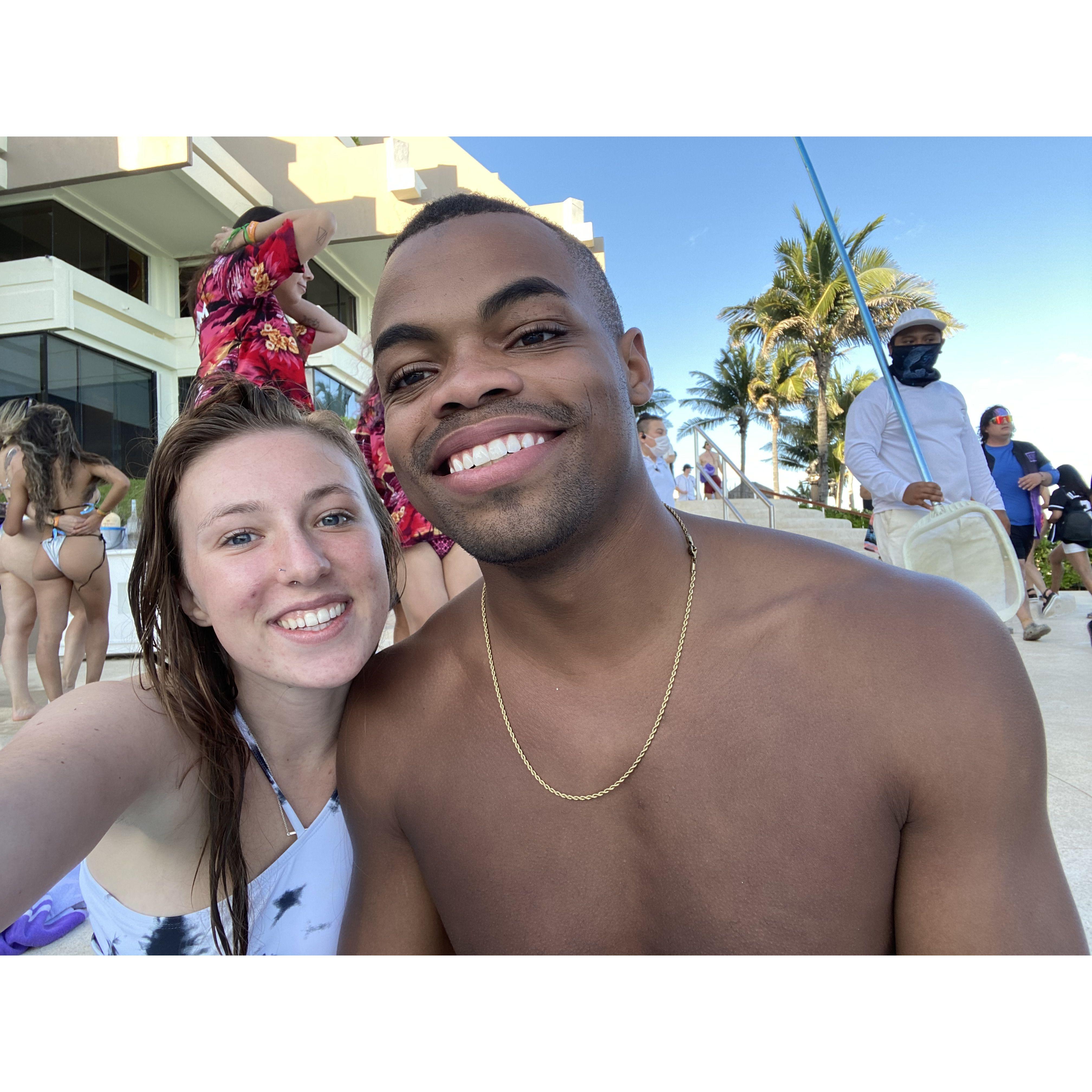 A photo from our trip to Cancun where Ontario Proposed!