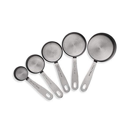 husMait Stainless Steel Measuring Cups - 5 Piece Heavy Duty Measuring Cup Set for Dry Foods, Spices or Liquids