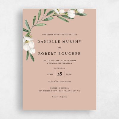 Sandstone, Brown Wedding Invitation - Sundsvall Portrait