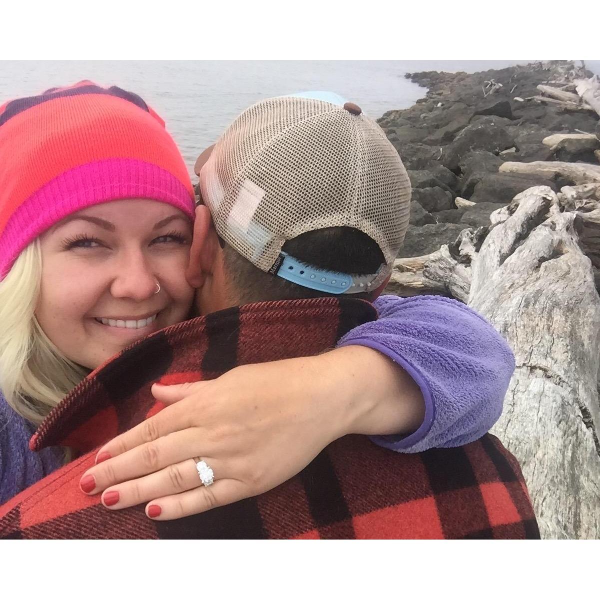 We stopped for a hike out on the jetty at La Push on our way home from getting engaged.