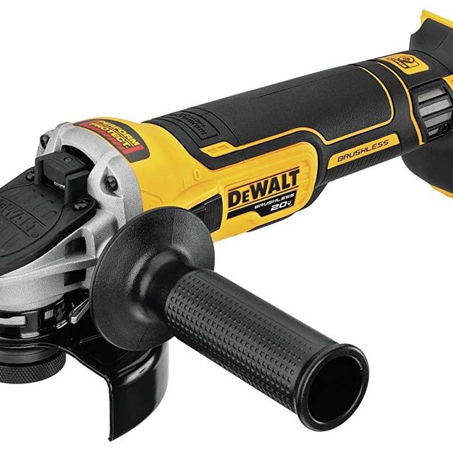 DEWALT 20V MAX XR Angle Grinder with Kickback Brake, Slide Switch, 4-1/2-Inch, Tool Only (DCG405B)