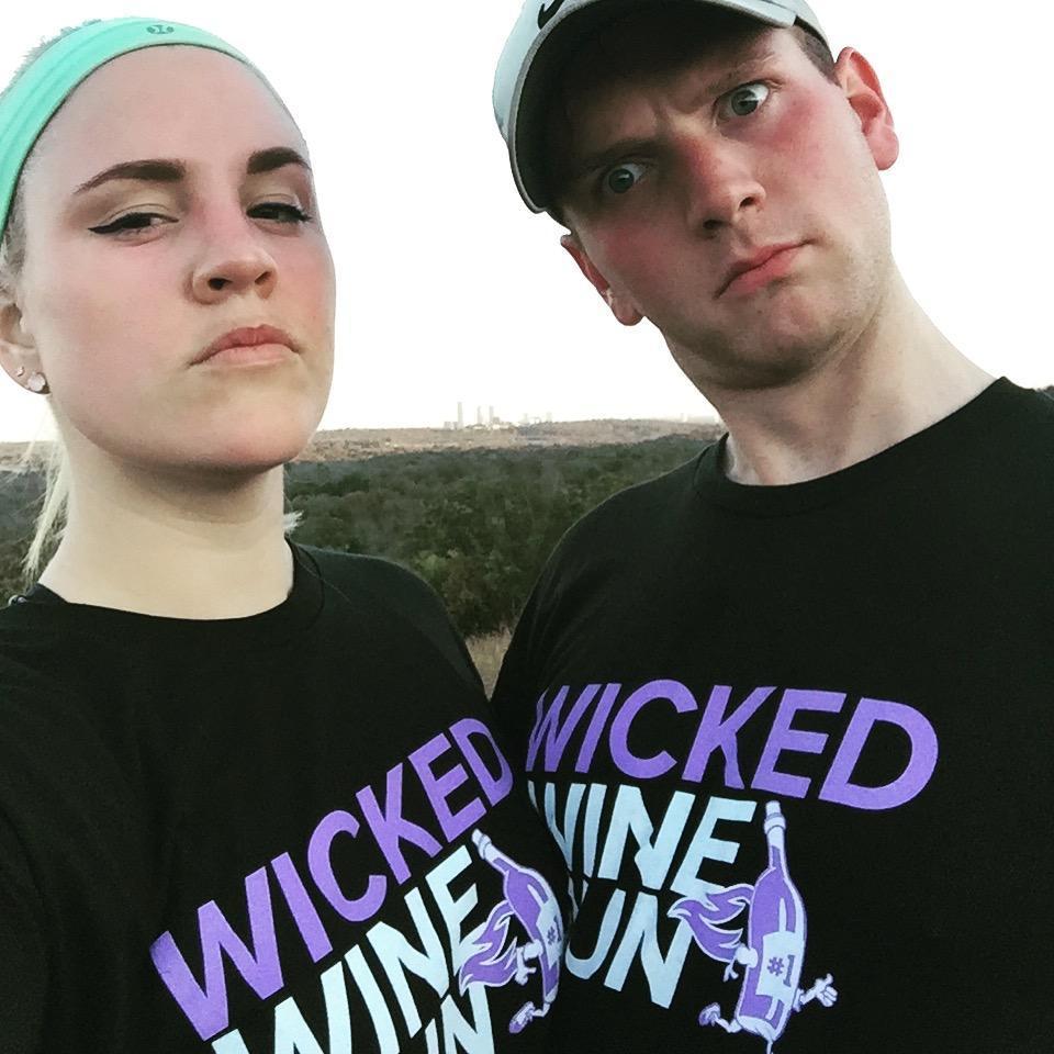 Our first (and most likely last) 5K together. (He wouldn't let me listen to music. I was not pleased.)