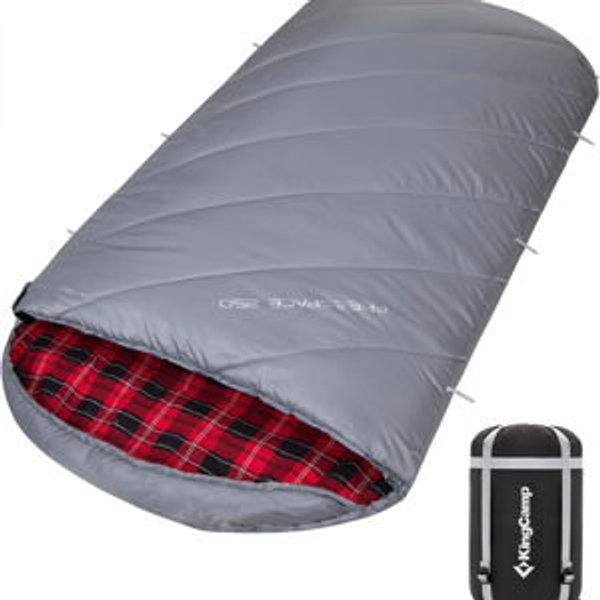 KingCamp Sleeping Bag for Adults Big and Tall, Cold Weather Camping Sleeping Bag with Soft 100% Cotton Flannel Lining, Portable Lightweight for 3 Season Outdoor Traveling & Car Camping