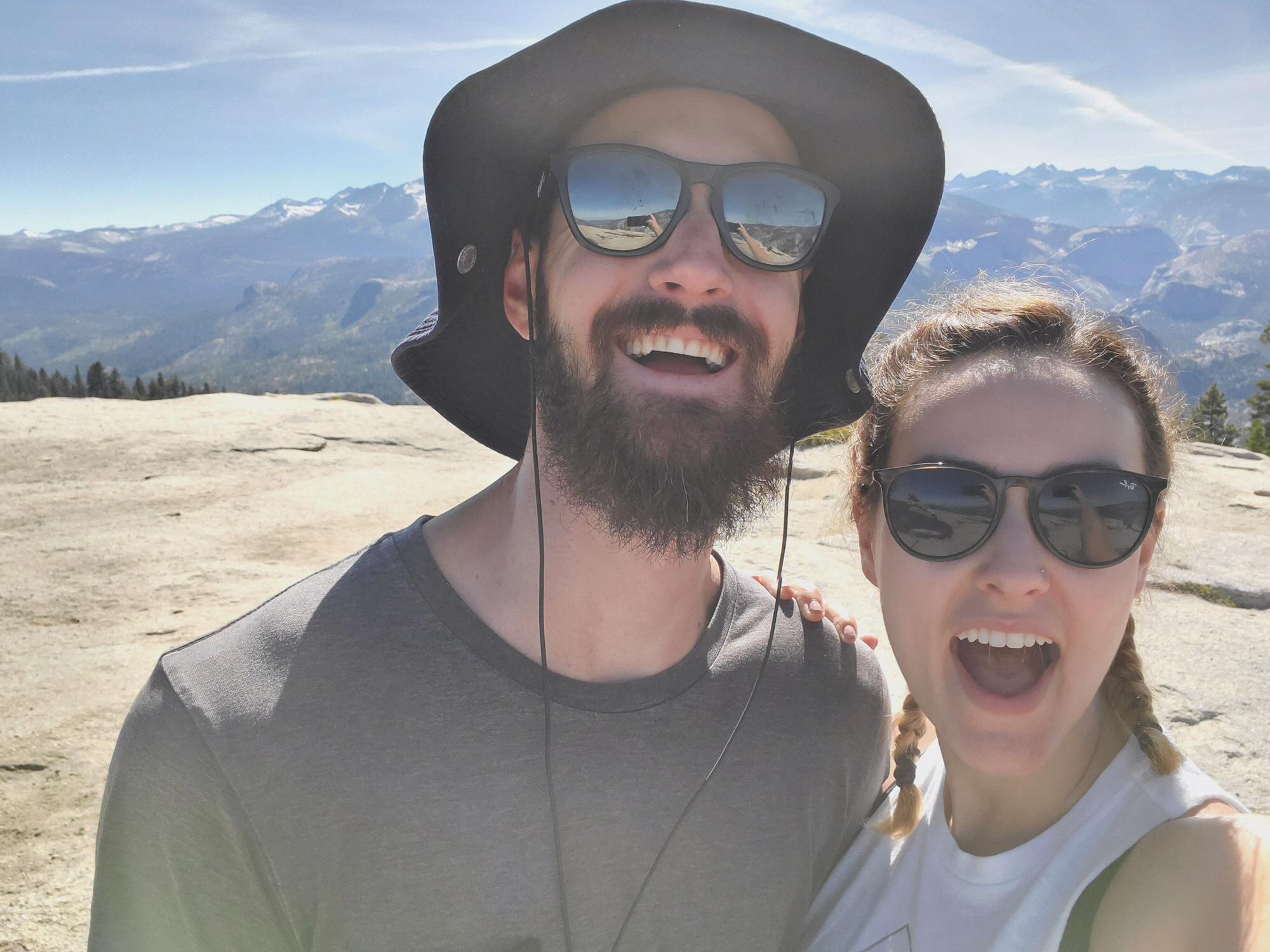 First trip of many to Yosemite (specifically we're at the top of Sentinel Dome)