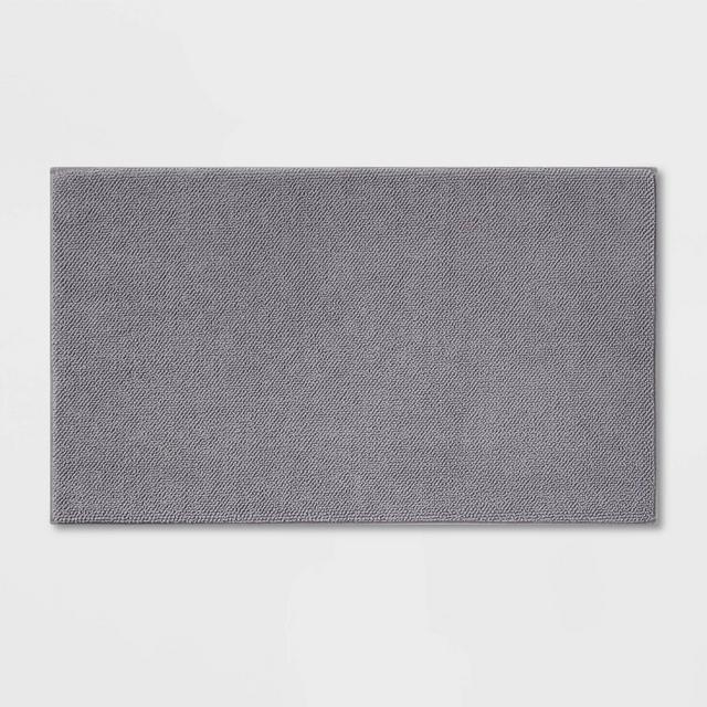 20"x34" Fine Chenille Memory Foam Bath Rug Dark Gray - Threshold™
