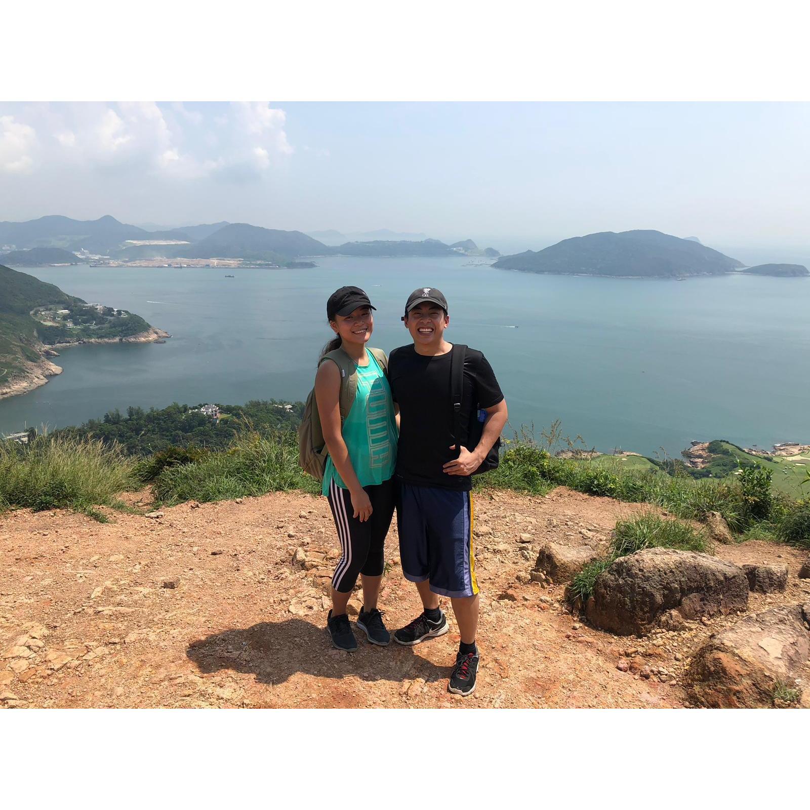 Dragon's back trail, Hong Kong. This was right after the proposal.