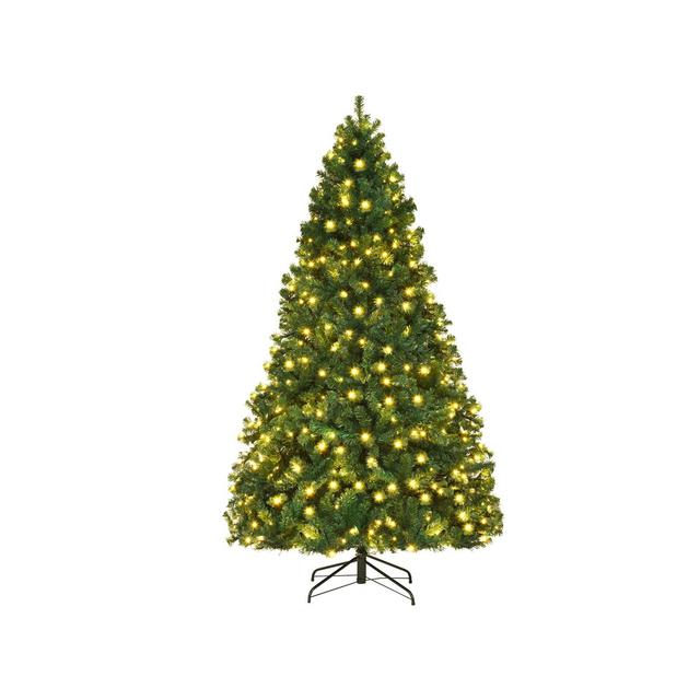Costway 7.5Ft Pre-Lit Hinged PVC Christmas Tree 400 LED Lights New