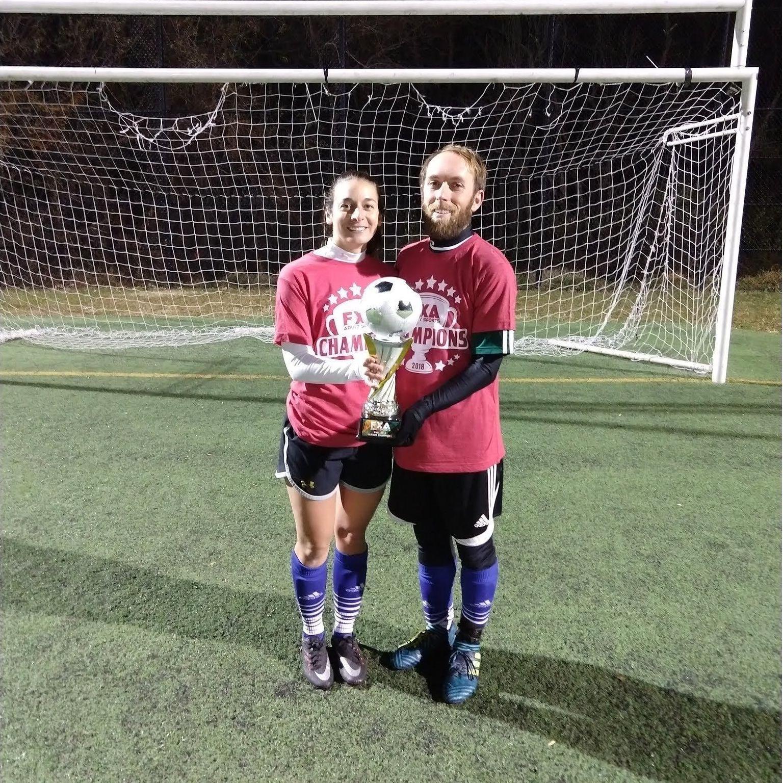 Our first soccer championship win together, on the team where Courtney and Blake met!