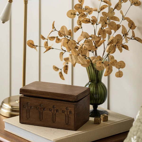 Etched Wood Keepsake Box