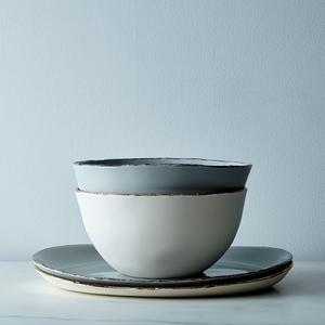 Porcelain Gold-Rimmed Serveware