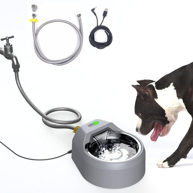 AUKL Dog Water Bowl Dispenser Auto Filling Dog Faucet Waterer Connects to Garden Hose