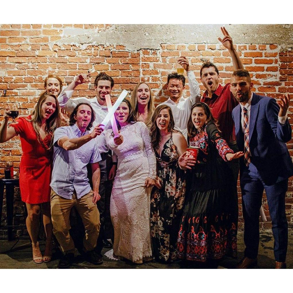 Celebrating the marriage of our beloved "soccer mom". Team Silver Snakes...aka the black team.