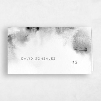 Gray, Grey Wedding Place Card - Bartlett
