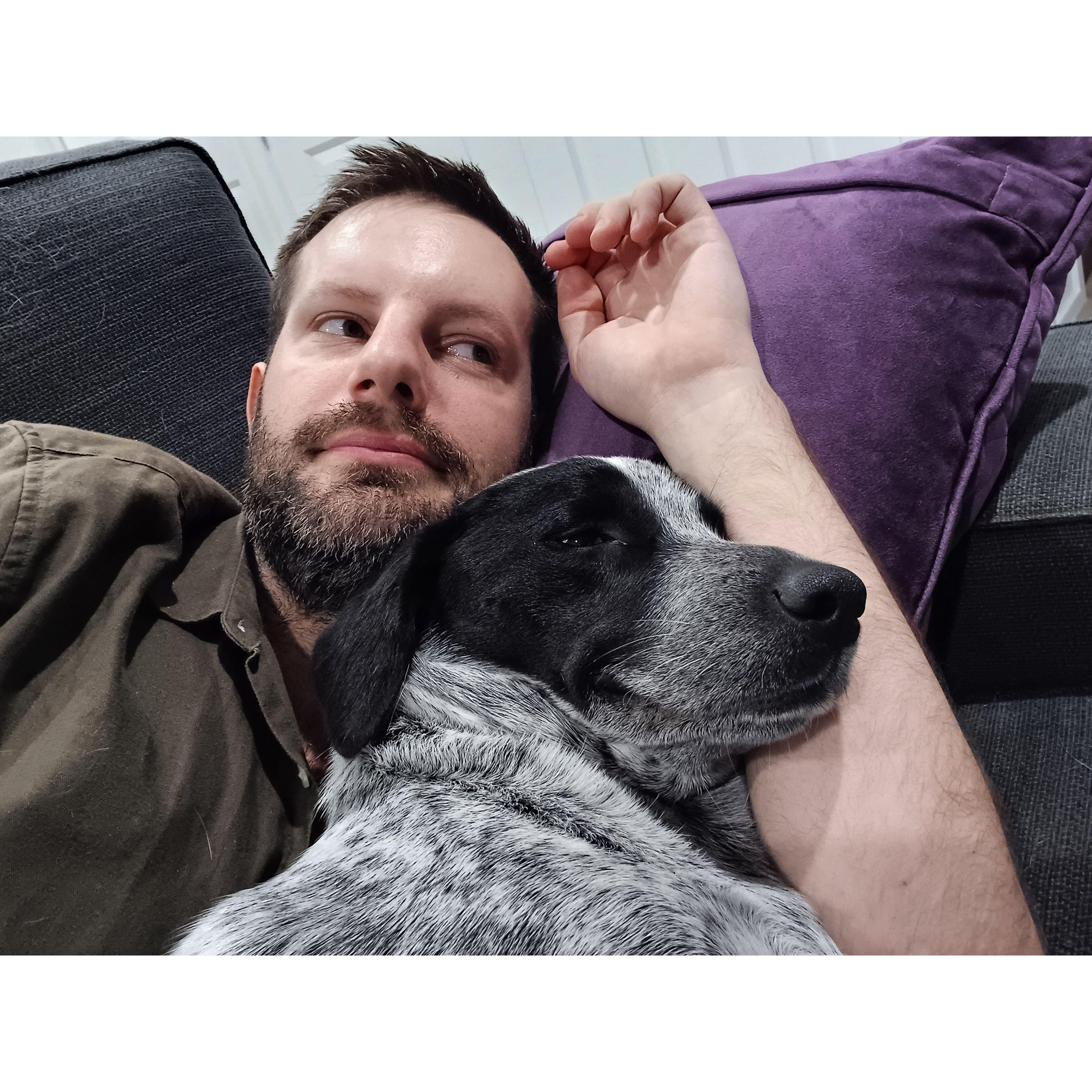 Cuddles with Maggie