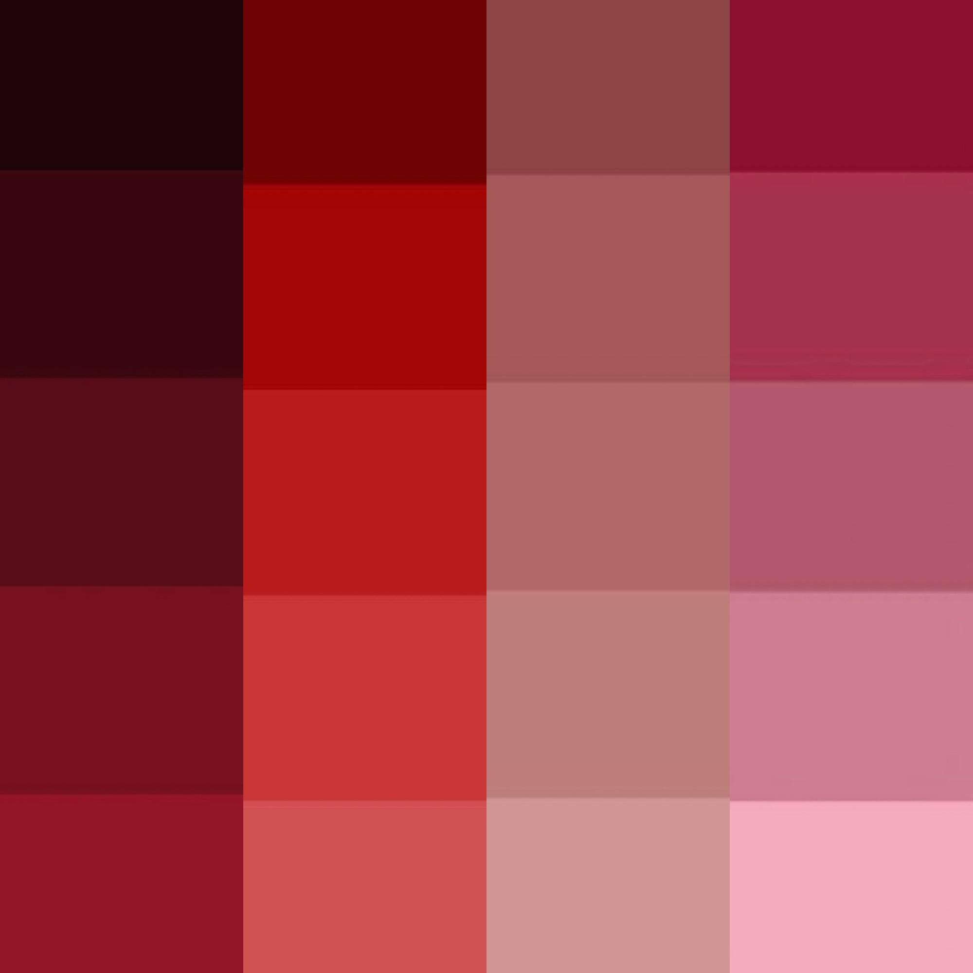 Different shades of deep Reds and Blushes