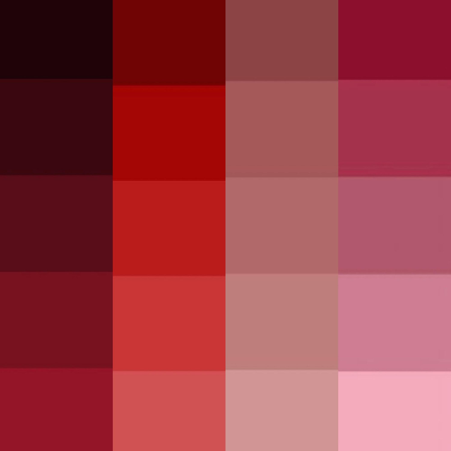 Different shades of deep Reds and Blushes