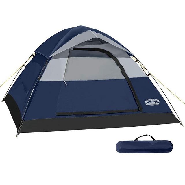 Pacific Pass 2 Person Family Dome Tent with Removable Rain Fly, Easy Set Up for Camp Backpacking Hiking Outdoor, 82.782.747.2 inches, Navy Blue