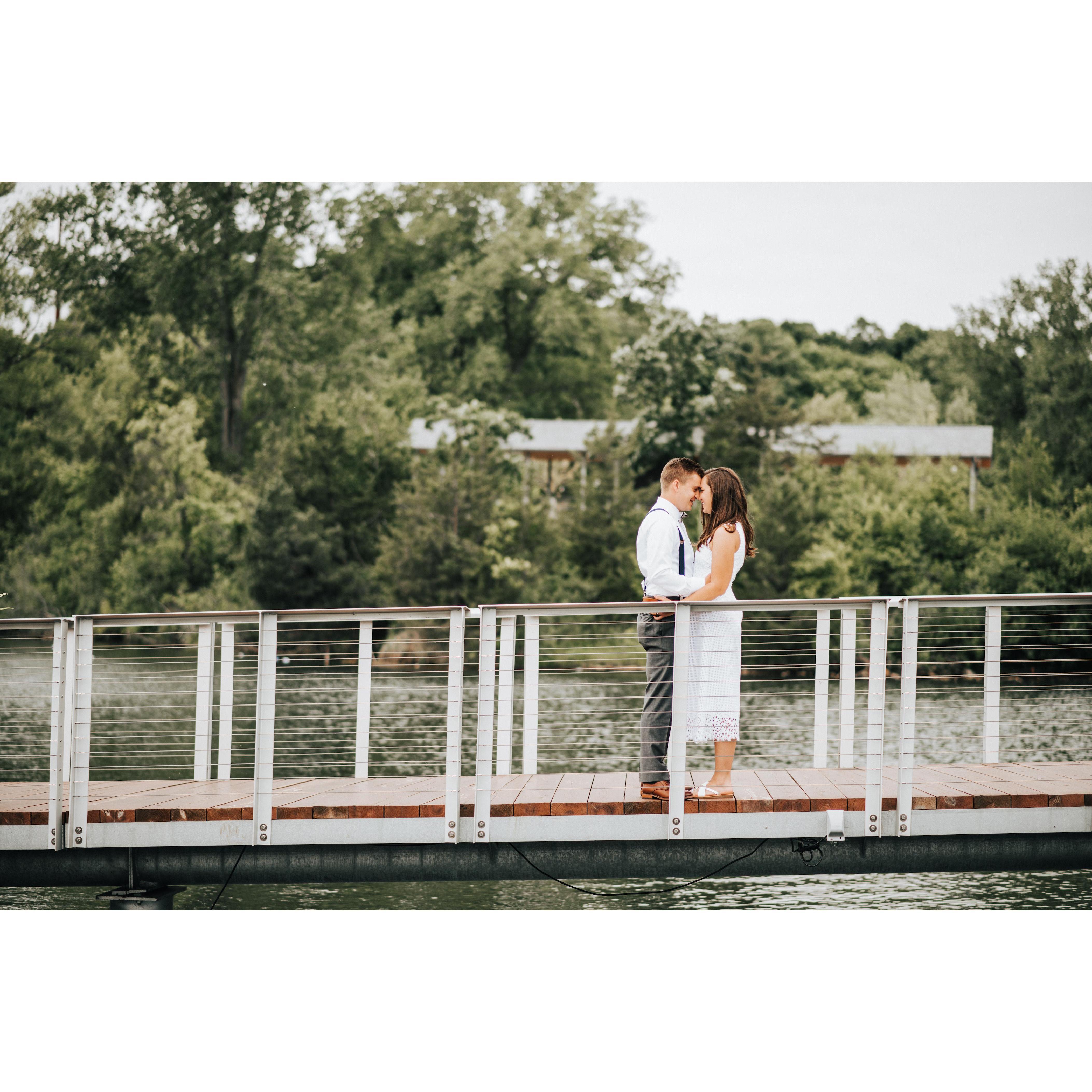 Exchanging our private vows... just kidding, we asked each other if it was almost time to start drinking.