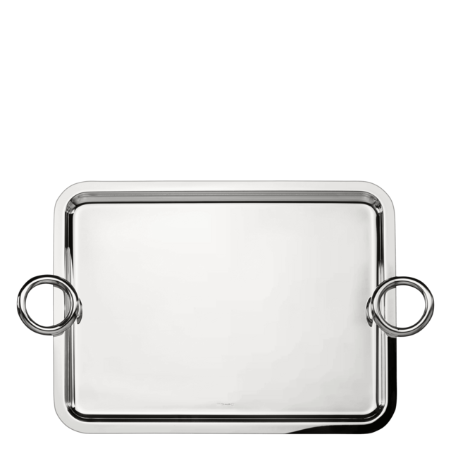 Christofle Large Silver-Plated Tray - 16 x 12" Vertigo