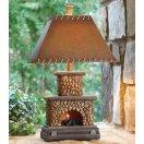 Stone Fireplace Rustic Lamp with Night Light [Misc.] - Lodge Fixtures