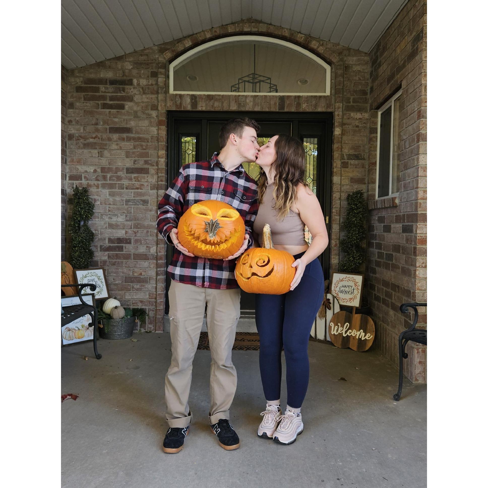 carving pumpkins