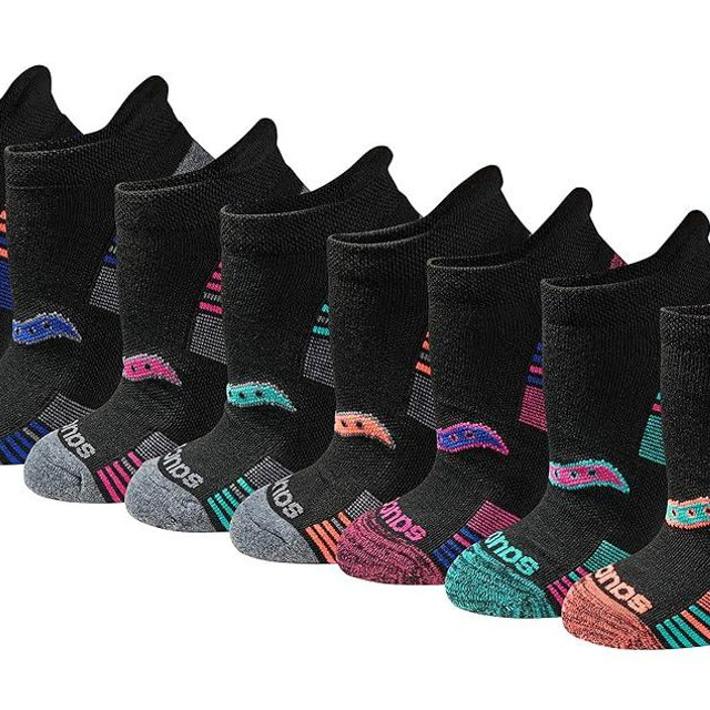 Saucony Women's Rundry Performance Heel Tab Athletic Socks, Available in S-l (8, 16, 24 Pairs)