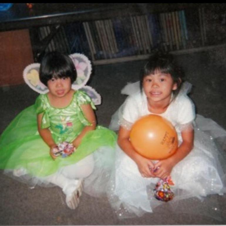 Nicole and Kalia on Halloween when they were in elementary school