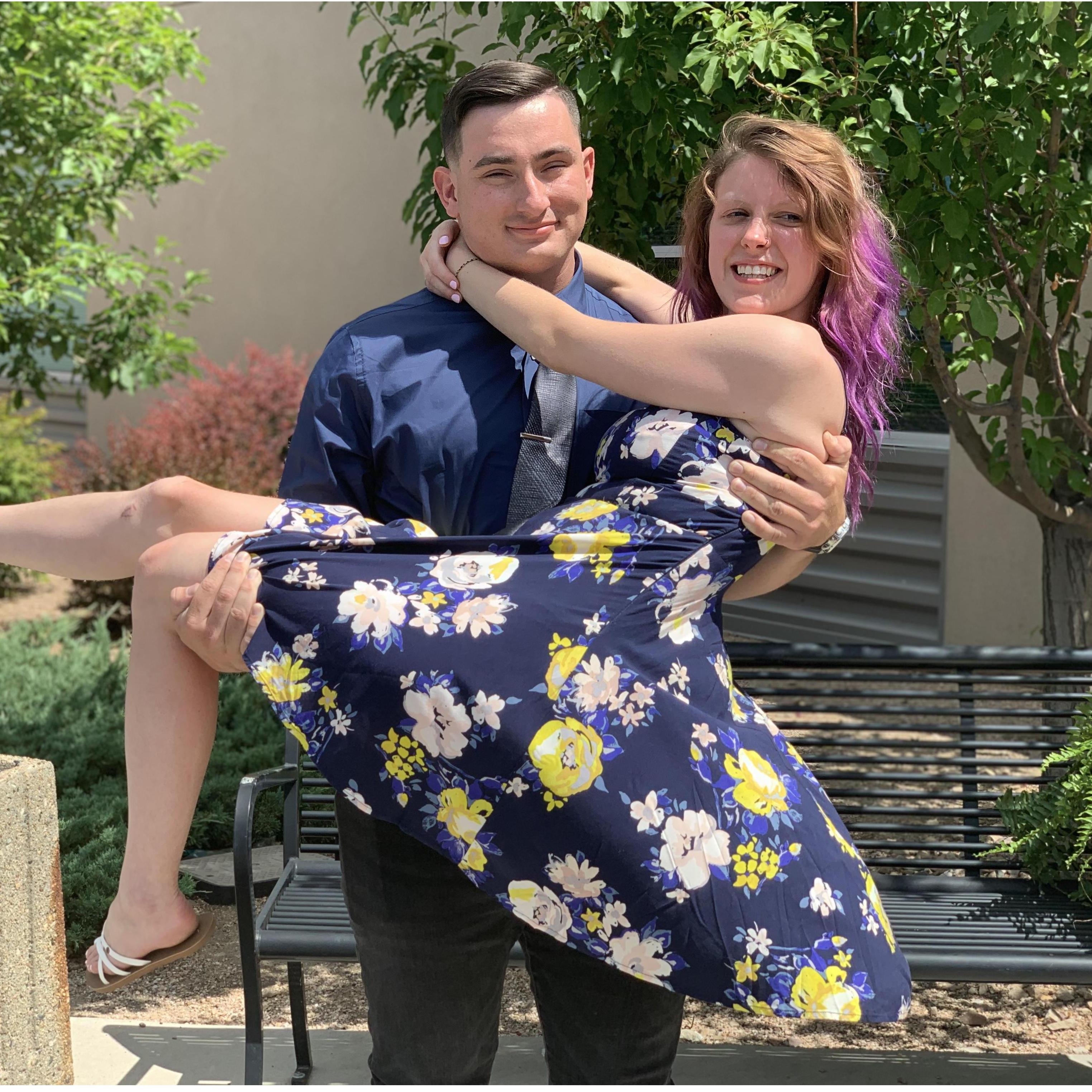 This picture was difficult to take, and there were so many bloopers! We finally snapped a good one right before I slipped out of Jordan's arms.