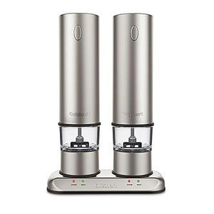 Cuisinart® Rechargeable Electric Salt & Pepper Mill Set in Brushed Stainless Steel