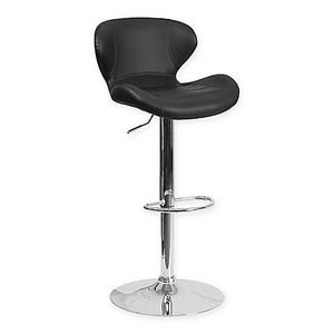 Flash Furniture Vinyl Adjustable Bar Stool in Black