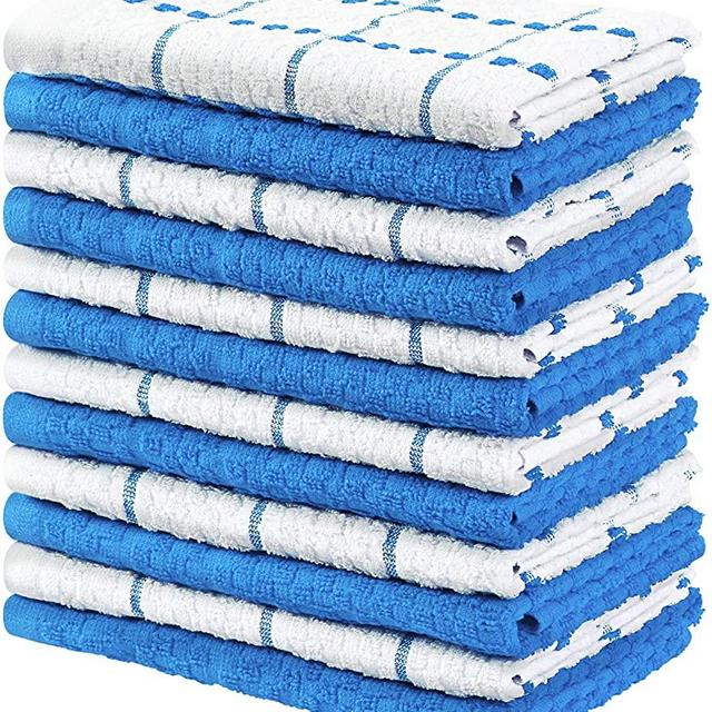Utopia Towels Kitchen Towels, 15 x 25 Inches, 100% Ring Spun Cotton Super Soft and Absorbent Blue Dish Towels, Tea Towels and Bar Towels, (Pack of 12)
