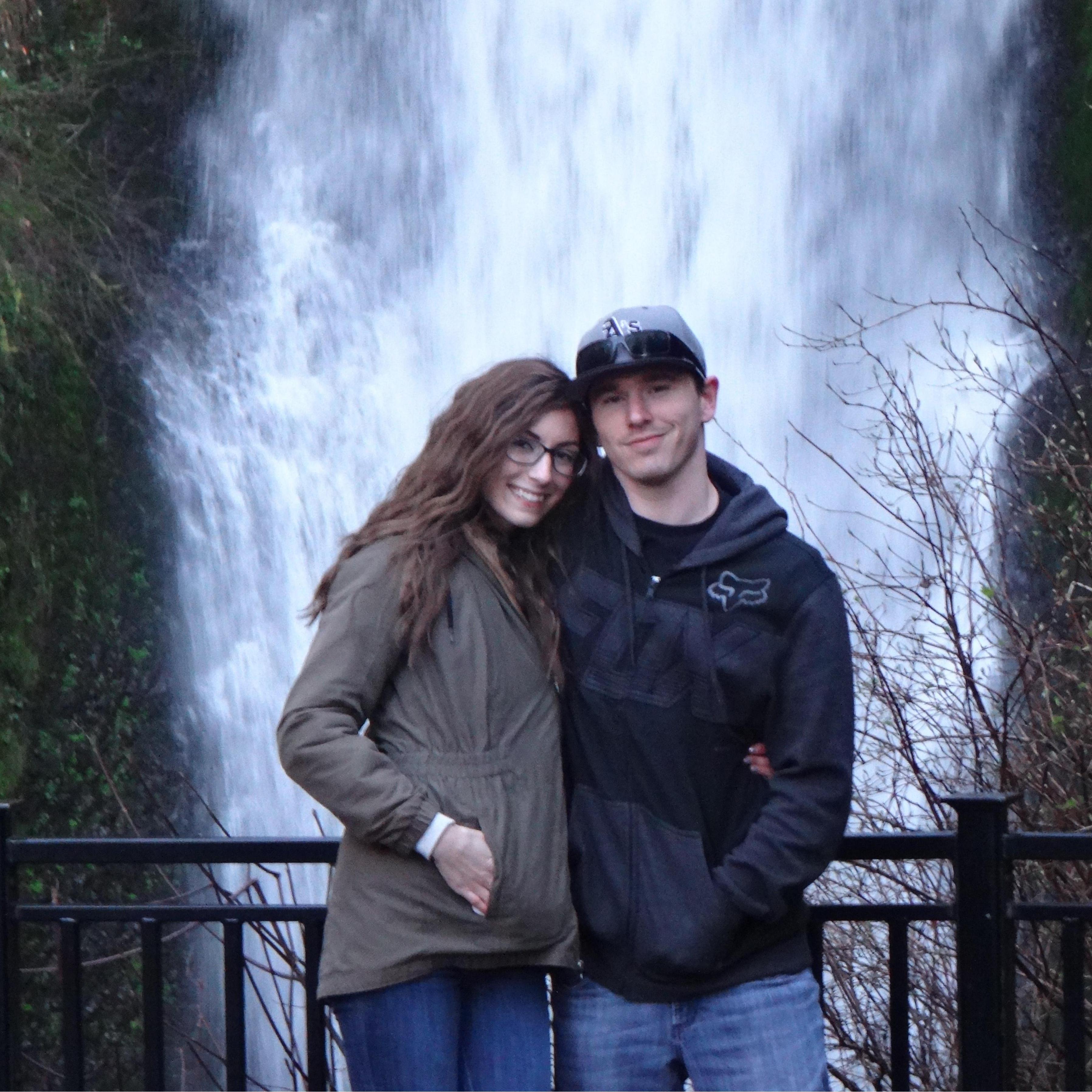Val said, "I do" right before this photograph was snapped (Multnomah Falls, OR 2016).