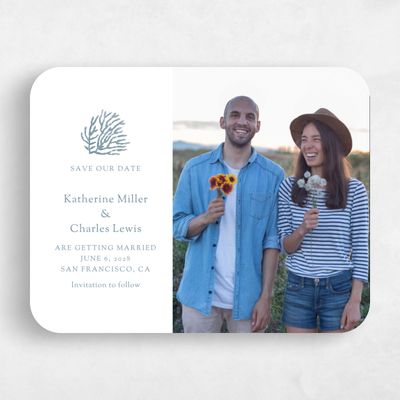 Blue Rounded Wedding Save the Date - Wrightsville Stamp