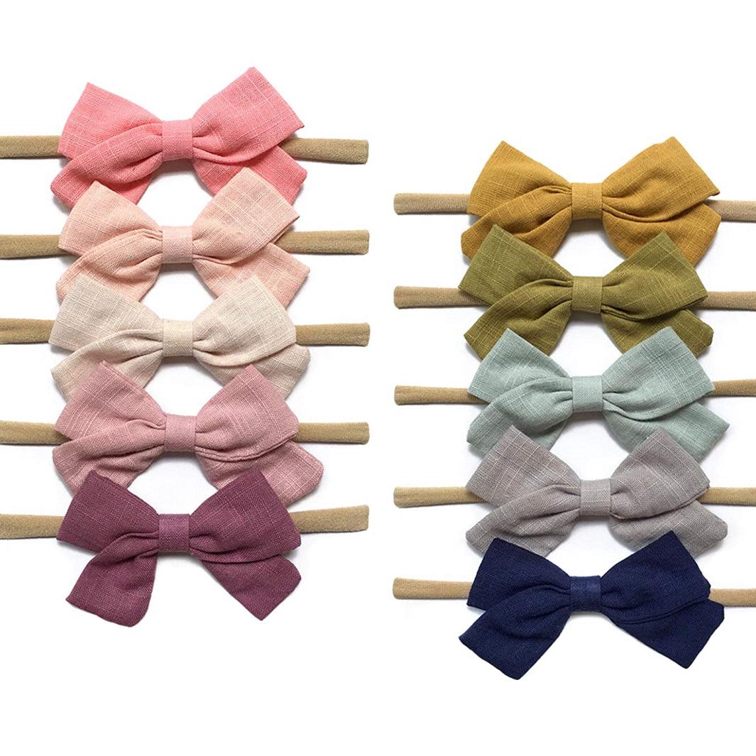 Linen Hair Bows