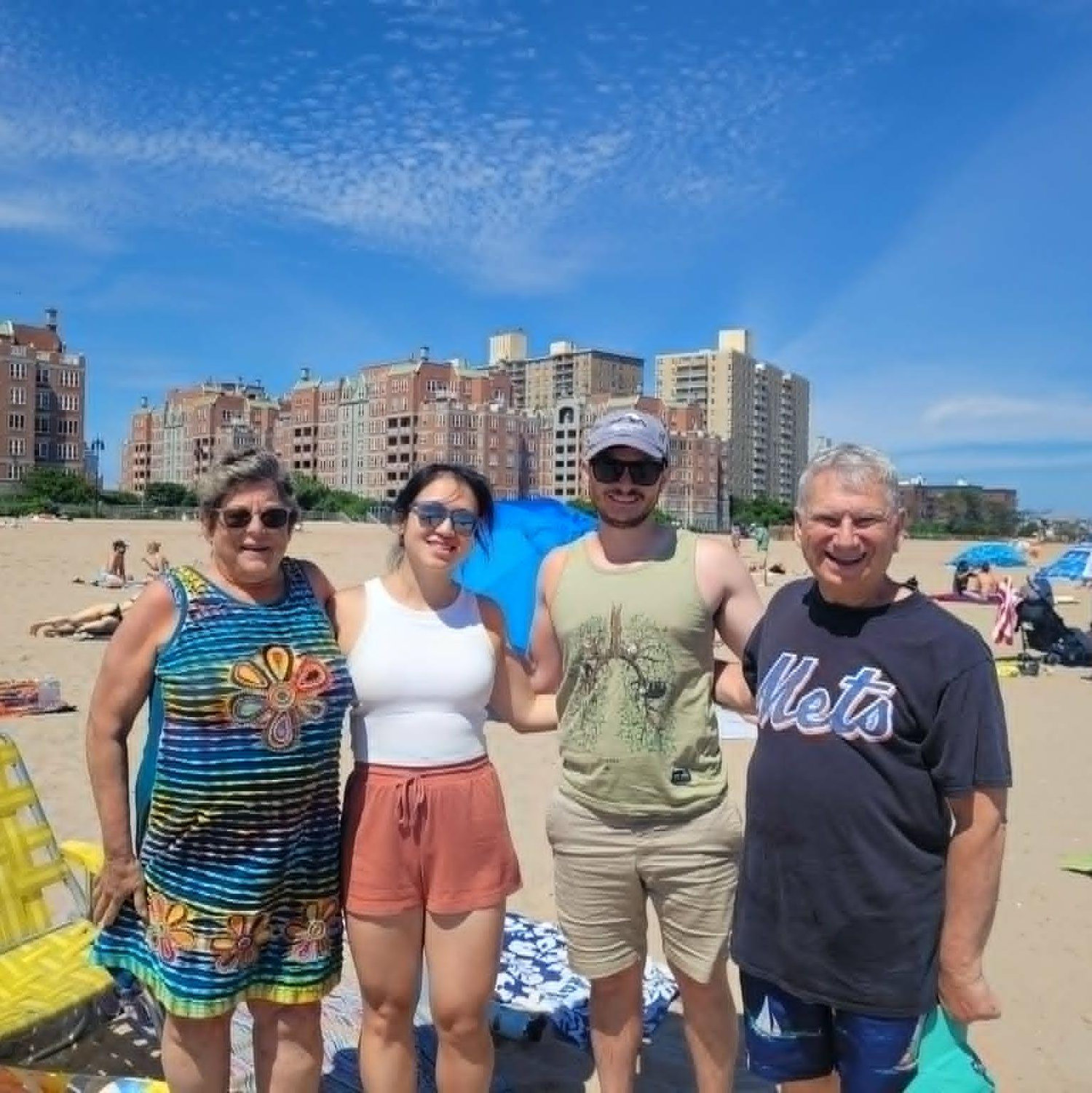 Admiring the apartment building where Jake's great grandfather lived on Brighton Beach