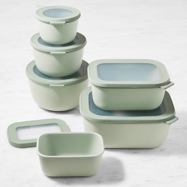 Mepal Nested Deep Food Storage Containers, 12-Piece Set, Nordic Jade