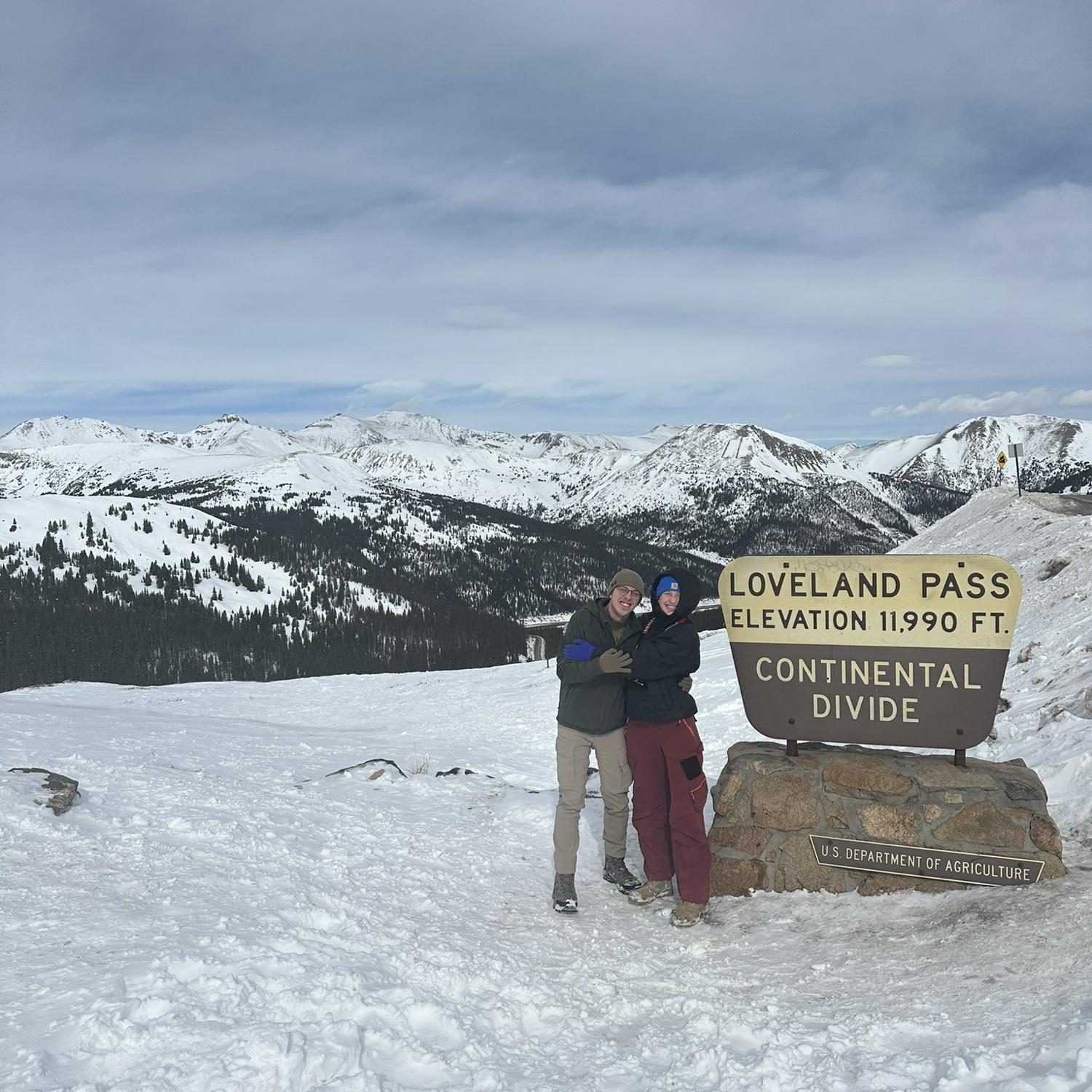 Us at Loveland Pass in Colorado, the highest road in the United States !