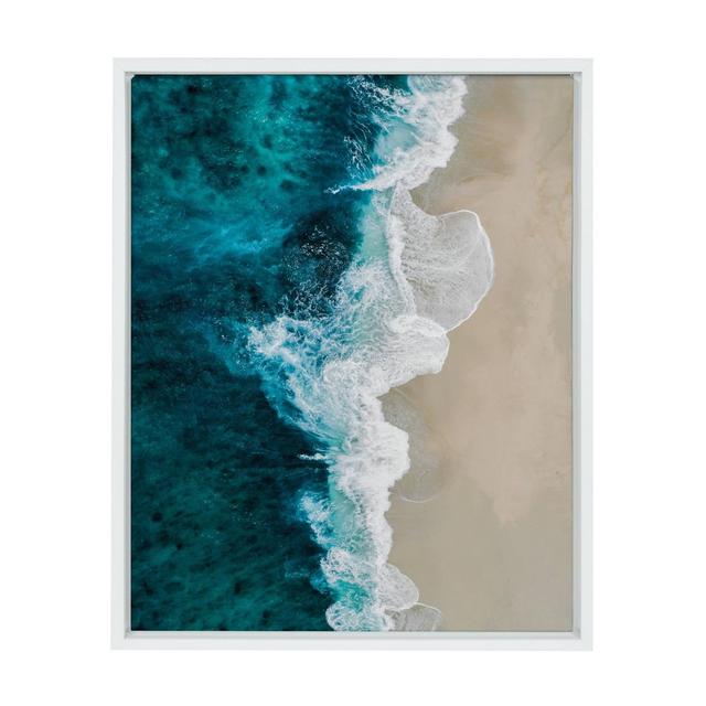 18" x 24" Sylvie Emerald Beach Framed Canvas Wall Décor By Amy Peterson - DesignOvation