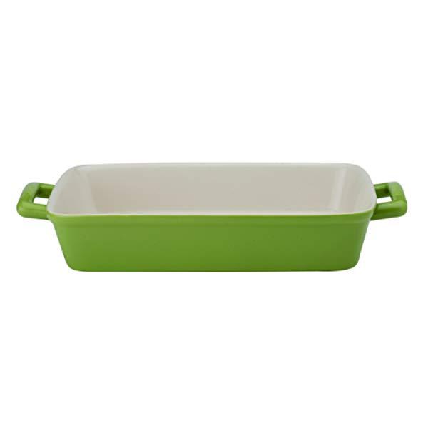Mrs. Anderson's Baking 98048SG Harold Import Co Oblong Rectangular Baking Dish Roasting Lasagna Pan, Ceramic  - Color Sage, 13" x 9" x 2.5"