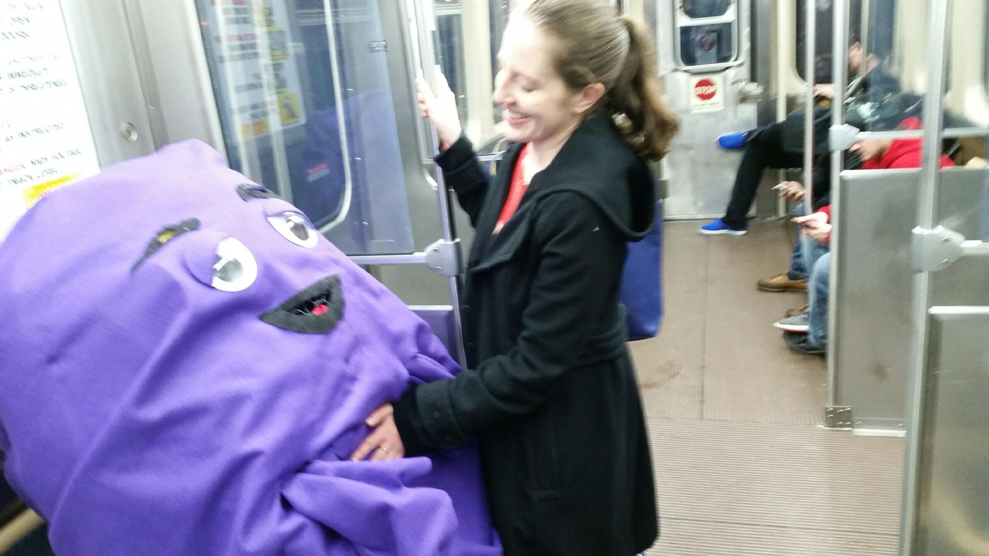 Taking the L with our friend Grimace