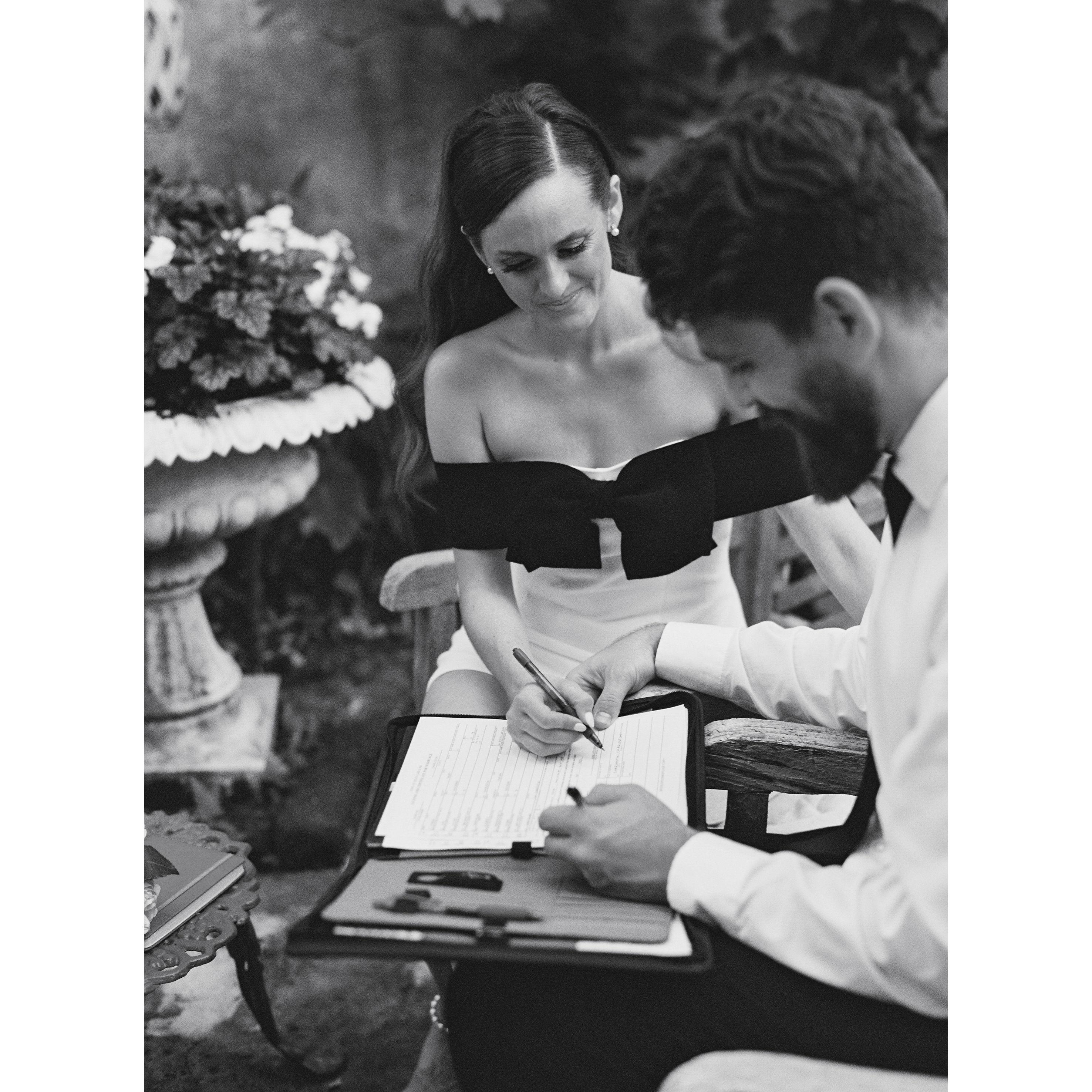 We were both brimming with joy, love and excitement as we signed our marriage license. Looking back, we are so thankful we chose to make the day more than just a formality before heading to France.