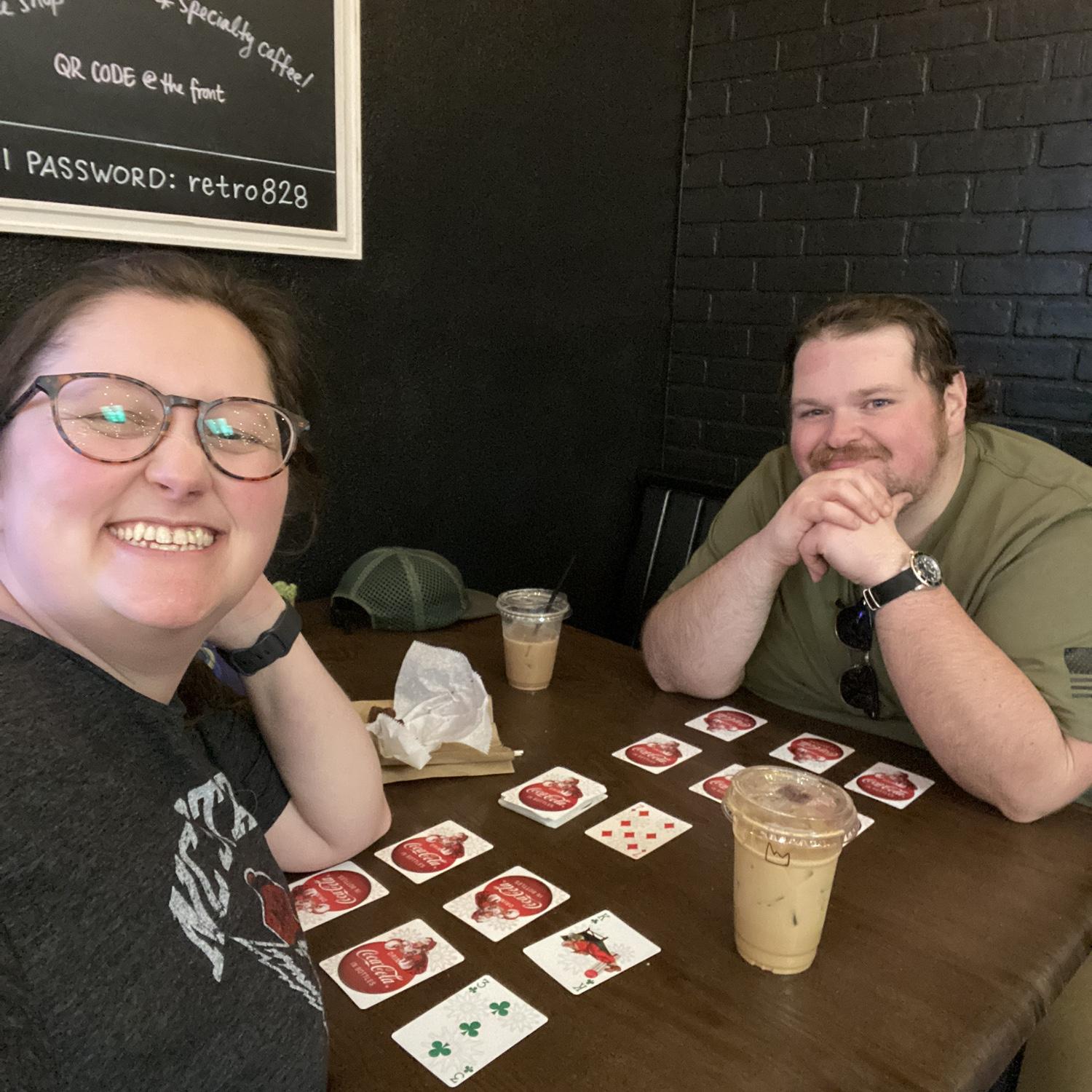 Coffee shop date with card games!