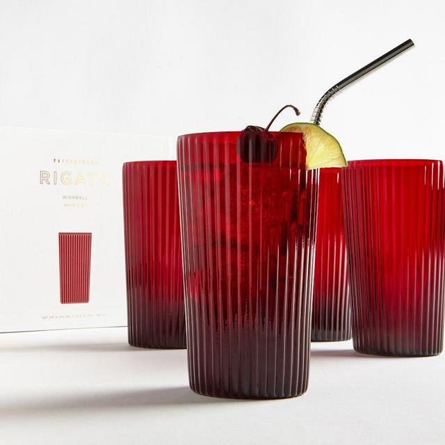 Rigato High Ball Glasses, Set of 4