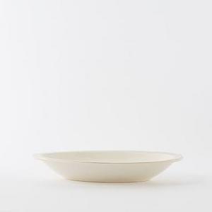 Fishs Eddy Gilded Oval Serve Bowl, Decorative Band, Black/Gold