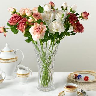 Lorren Home Trends Tall Diamond Cut Flower Vase
