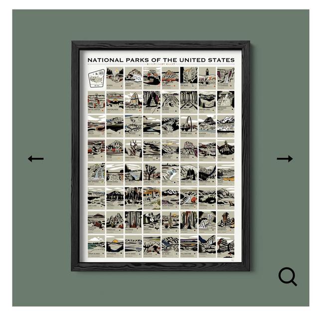National Parks Scratch-Off Chart