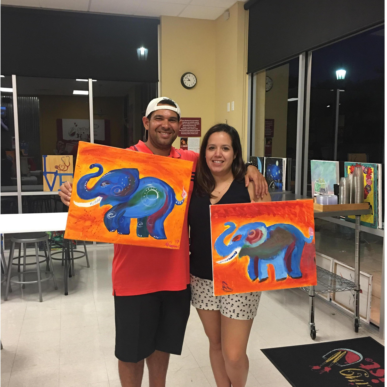 Our first painting class together! #picassos